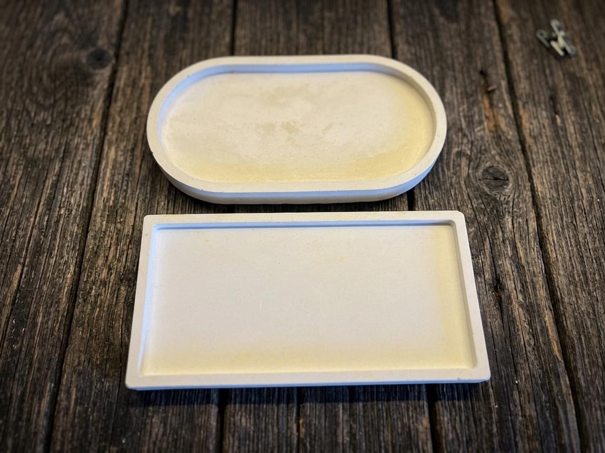 Bandeja de yeso blanca artesanal