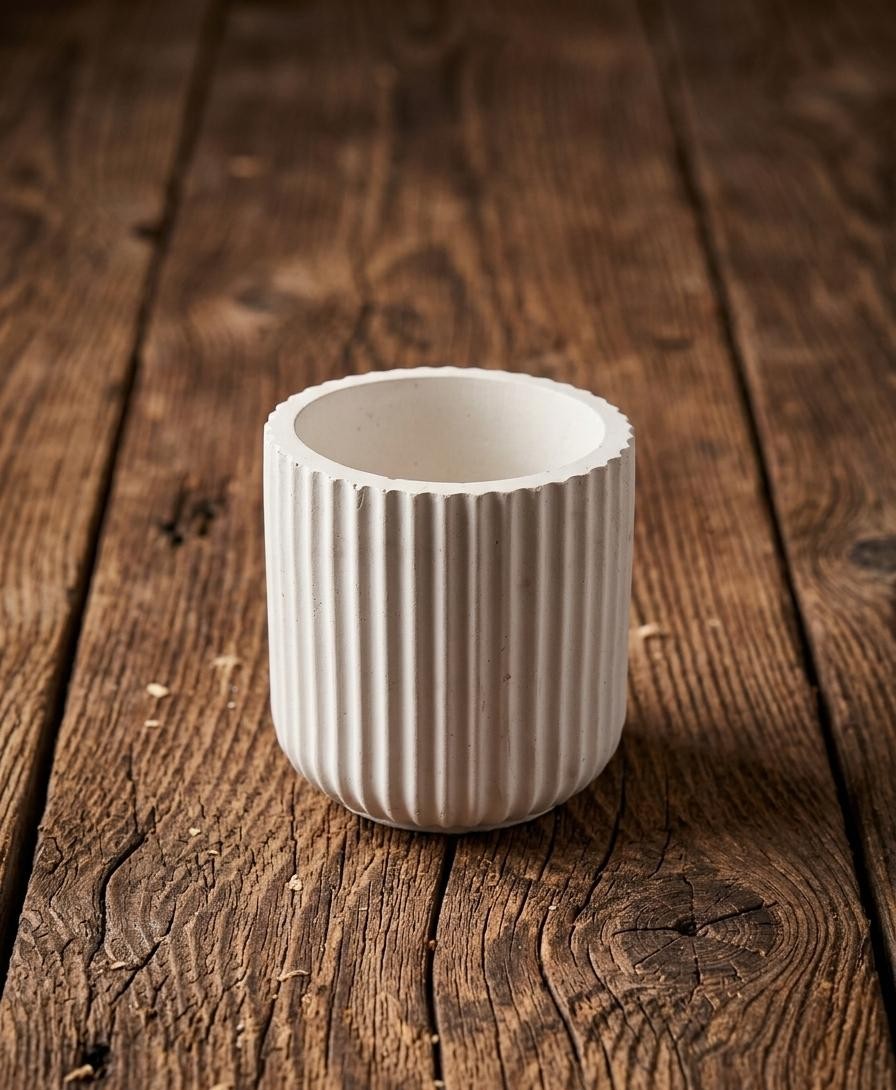Vaso de yeso simple estriado