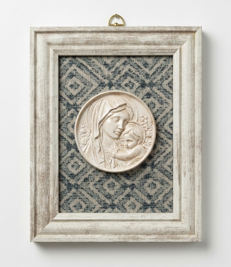 Cuadro Virgen personalizado para bautizo y comunión